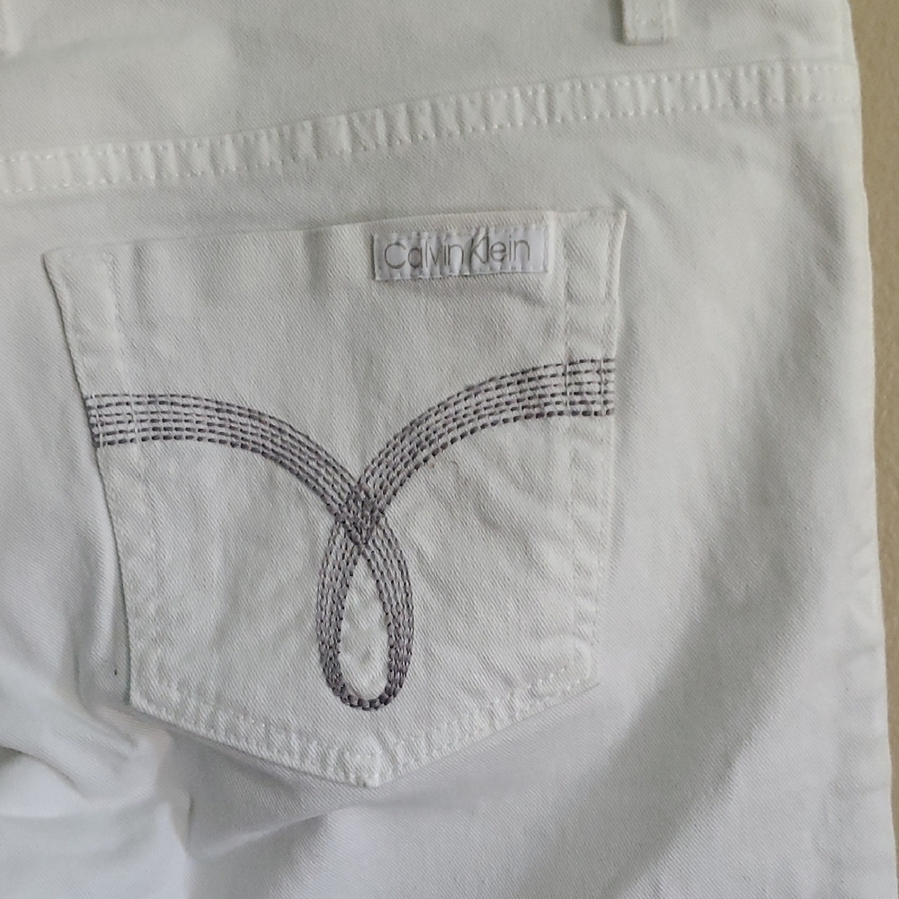 Calvin Klein Crisp White Jean Shorts - Picture 4 of 7